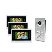 2018 Vente chaude IP65 Système de sonnette de porte d&#39;appartement encastré IR CUT Interphone vidéo de vision nocturne pour 3 appartements